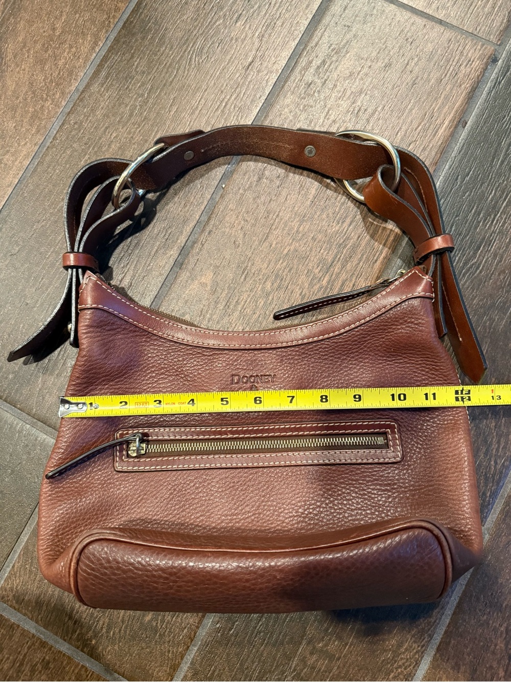 Dooney & Bourke Chestnut Brown Pebble Leather Shoulder Bag - Picture 9 of 11
